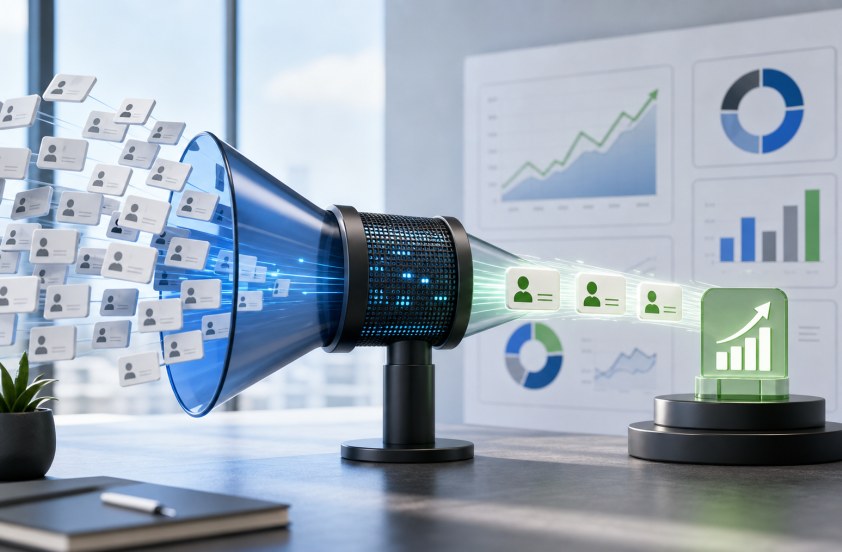Marketing funnel showing lead quality, revenue and ROI outcomes